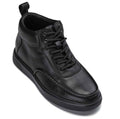 CALTO - Y7112 - 2.8 Inches Taller (Black) - Nappa Leather Moc-Toe Sneak-Boots