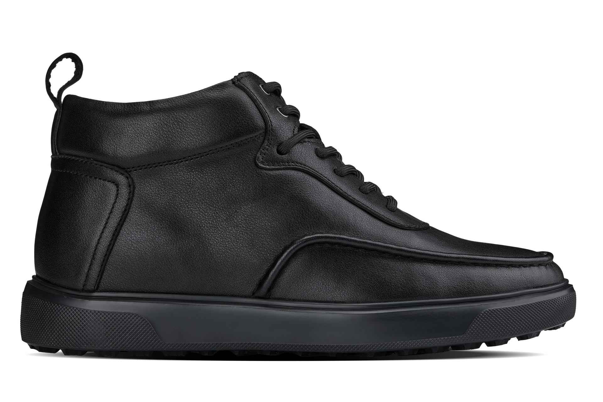CALTO - Y7112 - 2.8 Inches Taller (Black) - Nappa Leather Moc-Toe Sneak-Boots