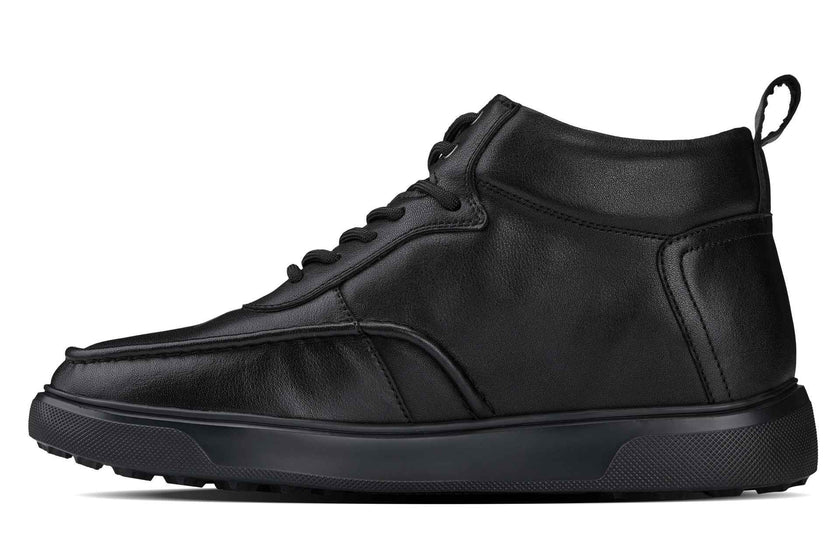 CALTO - Y7112 - 2.8 Inches Taller (Black) - Nappa Leather Moc-Toe Sneak-Boots