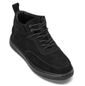 CALTO - Y7113 - 2.8 Inches Taller (Black) - Nubuck Suede Moc-Toe Sneak-Boots