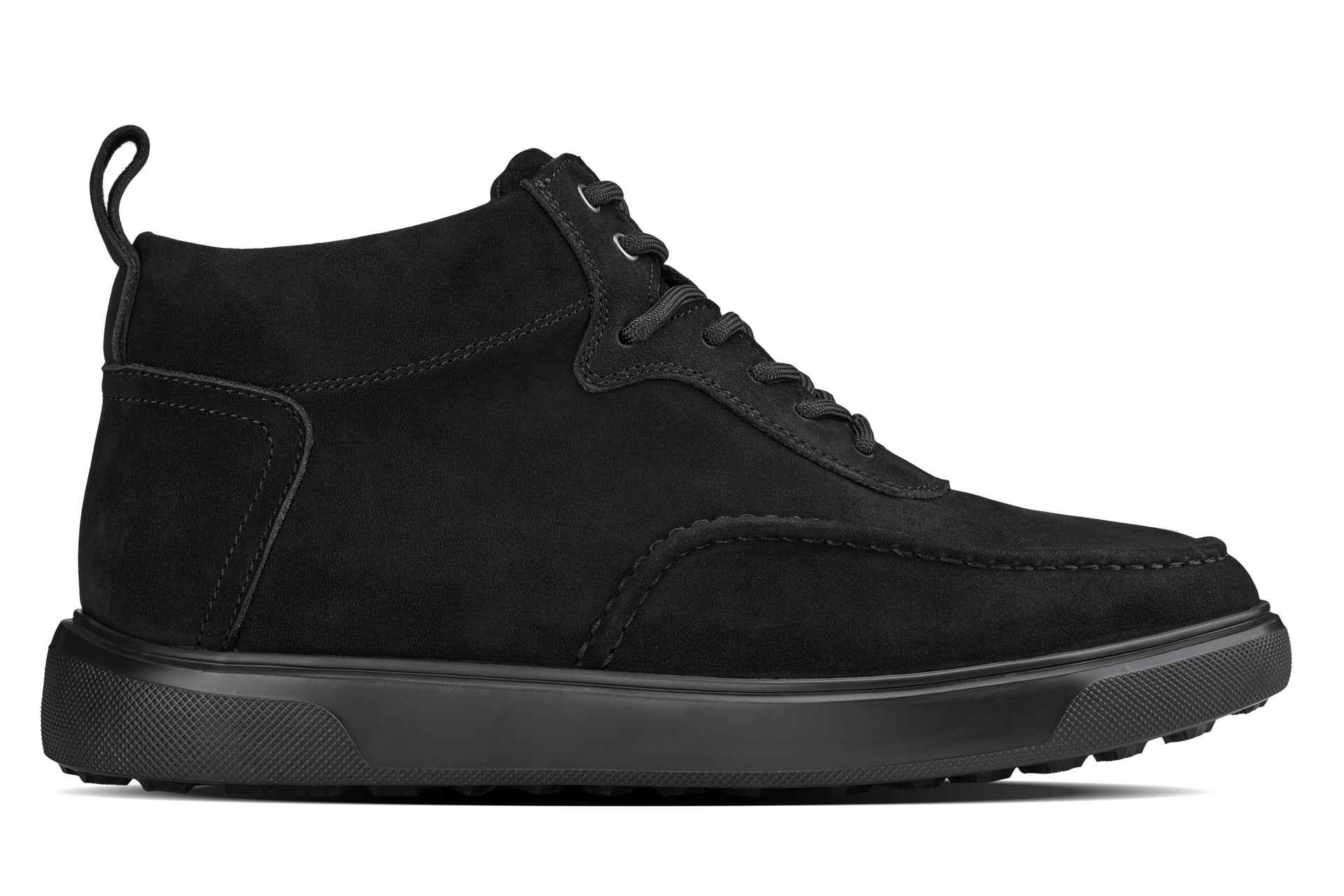 CALTO - Y7113 - 2.8 Inches Taller (Black) - Nubuck Suede Moc-Toe Sneak-Boots