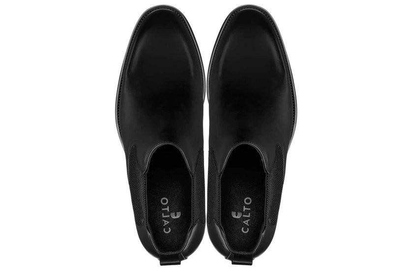 CALTO - Y72230 - 2.8 Inches Taller (Black) - Chelsea Boots