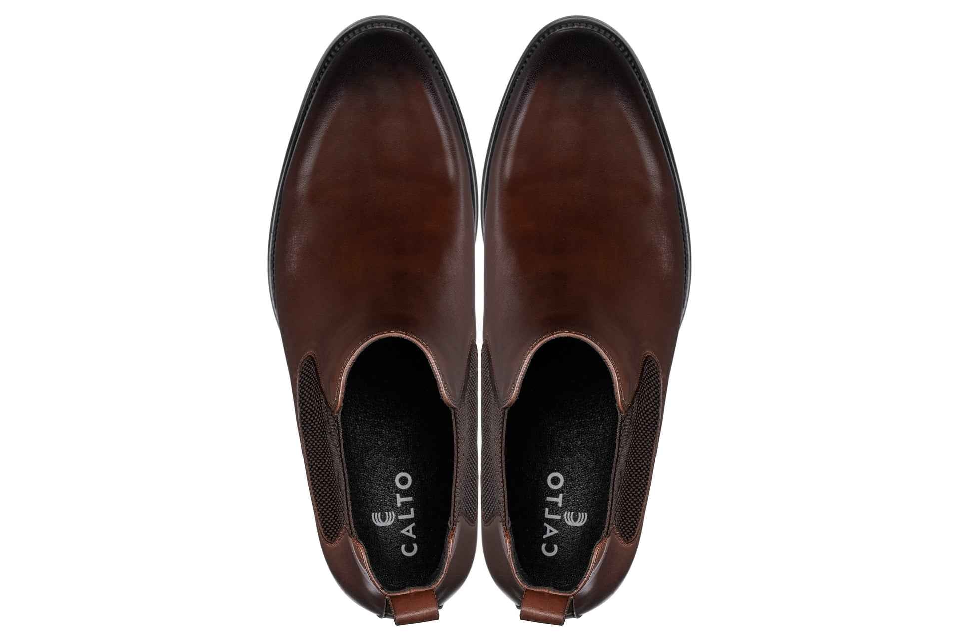 CALTO - Y72231 - 2.8 Inches Taller (Coffee Brown) - Chelsea Boots