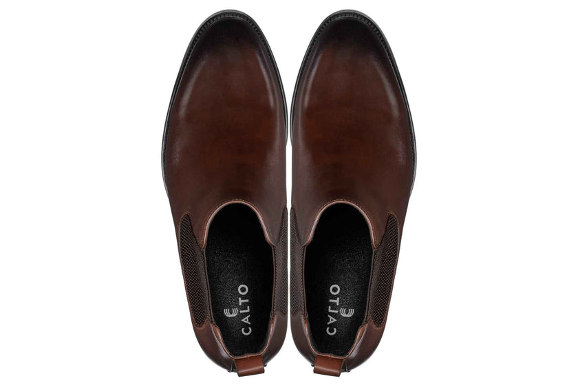 CALTO - Y72231 - 2.8 Inches Taller (Coffee Brown) - Chelsea Boots
