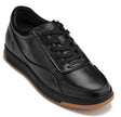 CALTO - Y7888 - 2.6 Inches Taller (Noir/Black & Gum Sole) - Elevated Leather Sneakers