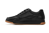 CALTO - Y7888 - 2.6 Inches Taller (Noir/Black & Gum Sole) - Elevated Leather Sneakers