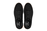 CALTO - Y7933 - 2.6 Inches Taller (Noir Suede/Black & Gum Sole) - Elevated Suede Sneakers