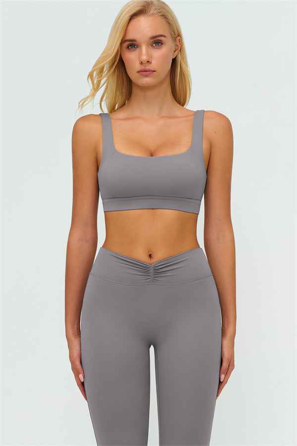 The Lushness V-Back Sports Bra Flared Leggings 2-Piece Set