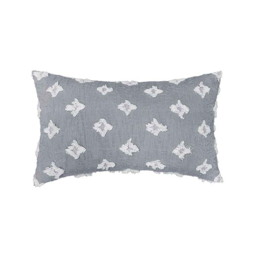 12''x20'' tufted floral lumbar support 100% cotton throw pillow | 7 colors textured daisy stitch design | boho chic lumbar & accent pillow | insert included