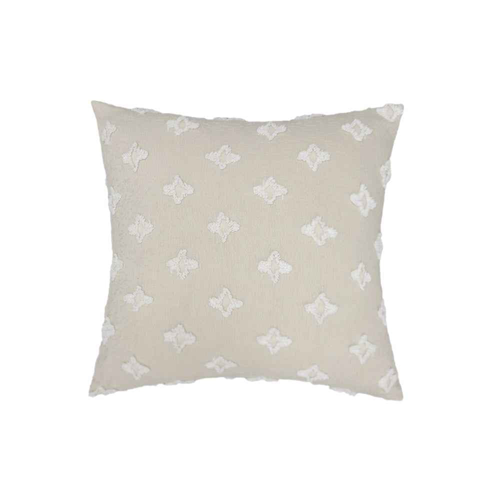 20''x20'' tufted floral 100% cotton throw pillow | 7 colors textured daisy stitch design | boho chic couch & bedroom accent | insert included