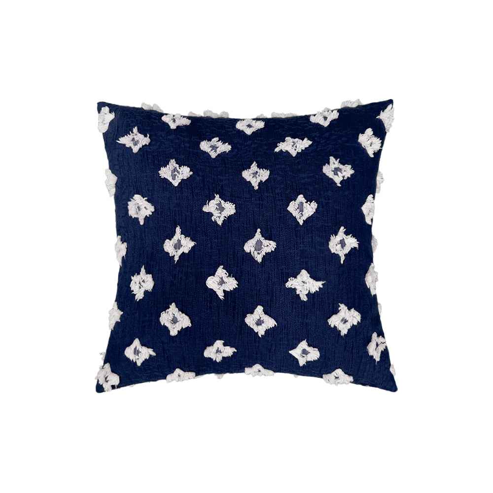 20''x20'' tufted floral 100% cotton throw pillow | 7 colors textured daisy stitch design | boho chic couch & bedroom accent | insert included