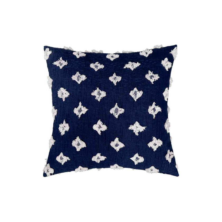 20''x20'' tufted floral 100% cotton throw pillow | 7 colors textured daisy stitch design | boho chic couch & bedroom accent | insert included