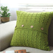 Cable knit throw pillow cover with 3 buttons closure, cover only size 18