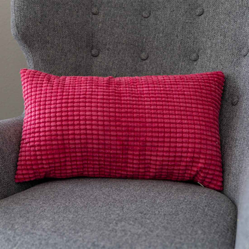 12''x20'' Soft Chenille Dot Throw Pillow | 8 Colors – Plush Textured Design | Cozy Modern Lumbar Accent | Insert Included