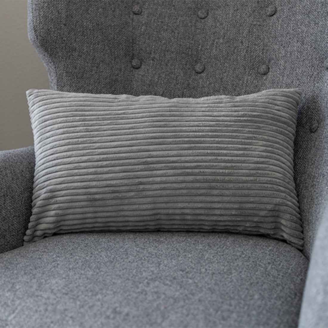 12''x20'' corduroy stripe  lumbar support throw pillow | 10 colors soft textured wide wale design | cozy lumbar & accent pillow | insert included