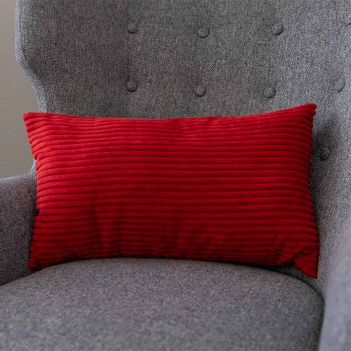 12''x20'' corduroy stripe  lumbar support throw pillow | 10 colors soft textured wide wale design | cozy lumbar & accent pillow | insert included