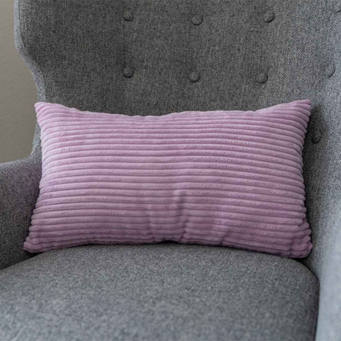 12''x20'' corduroy stripe  lumbar support throw pillow | 10 colors soft textured wide wale design | cozy lumbar & accent pillow | insert included