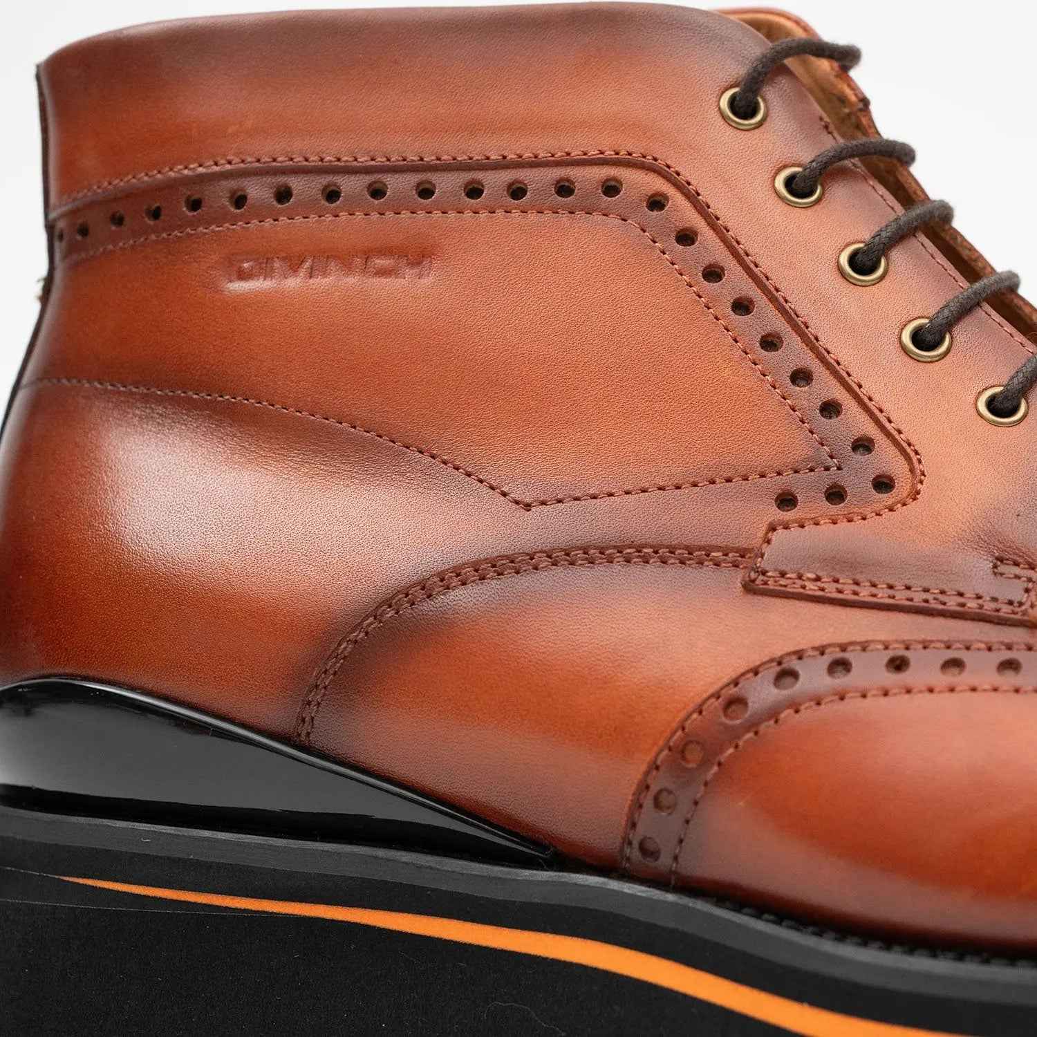 Zipper Brogue Martin Boots 2890 Brown