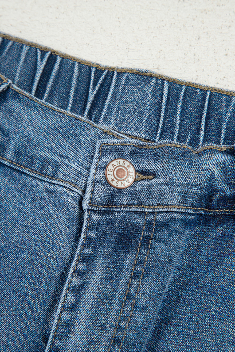 Stone Blue Star Patchwork Cropped Wide Leg High Waist Jeans - Pikemla