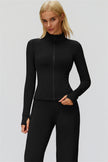 The FemmeFit Zip Jacket Straight Leg Pants 2-Piece Set