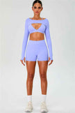 The Ember Sports Bra Crop Top Shorts 3-Piece Set