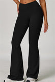 The Lavish Cut-out Crop Top Flared Leggings 2-Piece Set