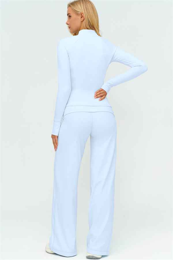 The Twirl Zip Jacket Straight Leg Pants 2-Piece Set