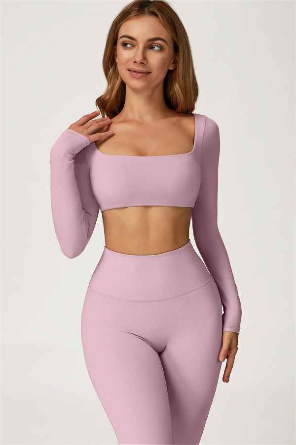 The Lily Belle Crop Top Flared Leggings 2-Piece Set