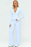 The Twirl Zip Jacket Straight Leg Pants 2-Piece Set