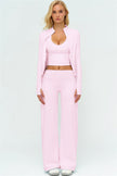 The Twirl Zip Jacket Halter Tank Top New Straight Leg Pants 3-Piece Set