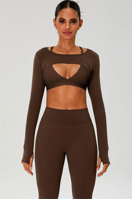 The Ember Sports Bra Crop Top Leggings 3-Piece Set