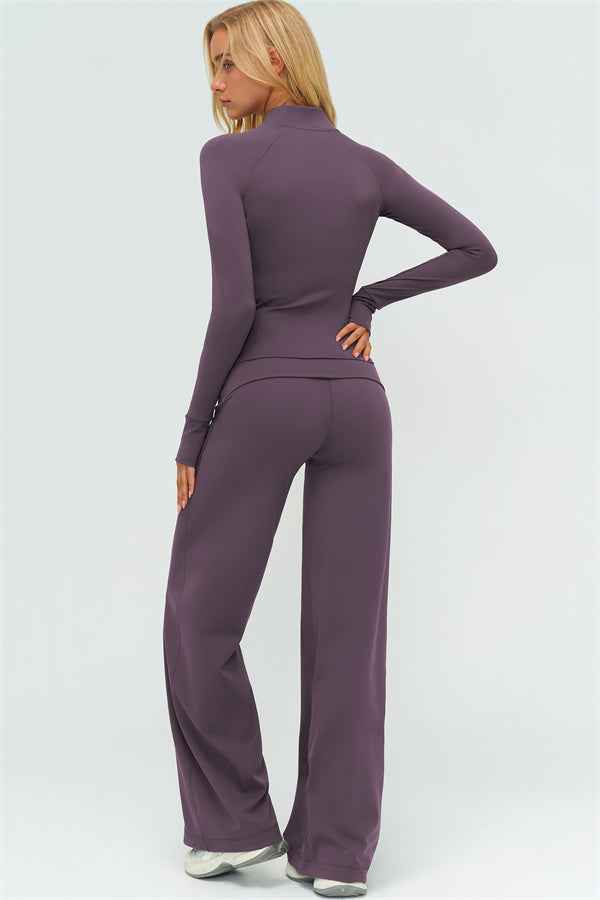 The Twirl Zip Jacket Straight Leg Pants 2-Piece Set