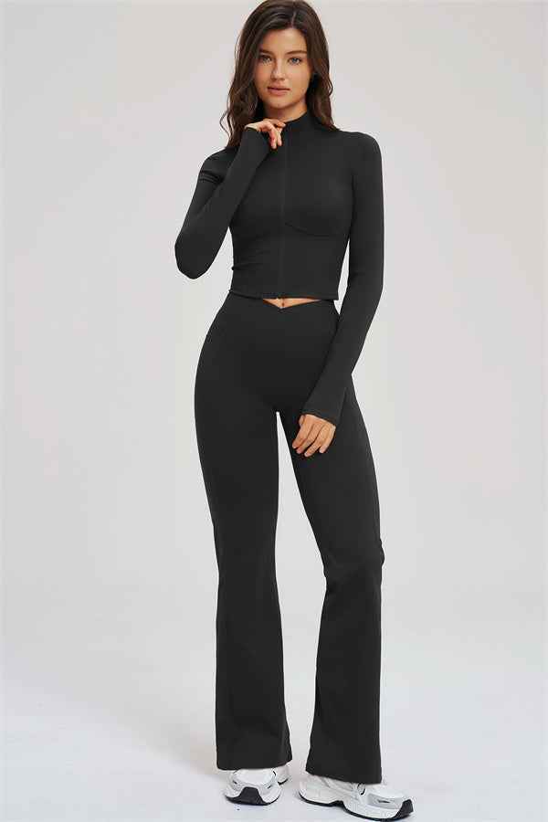 The Sizzle Zip Jacket Flared Leggings 2-Piece Set