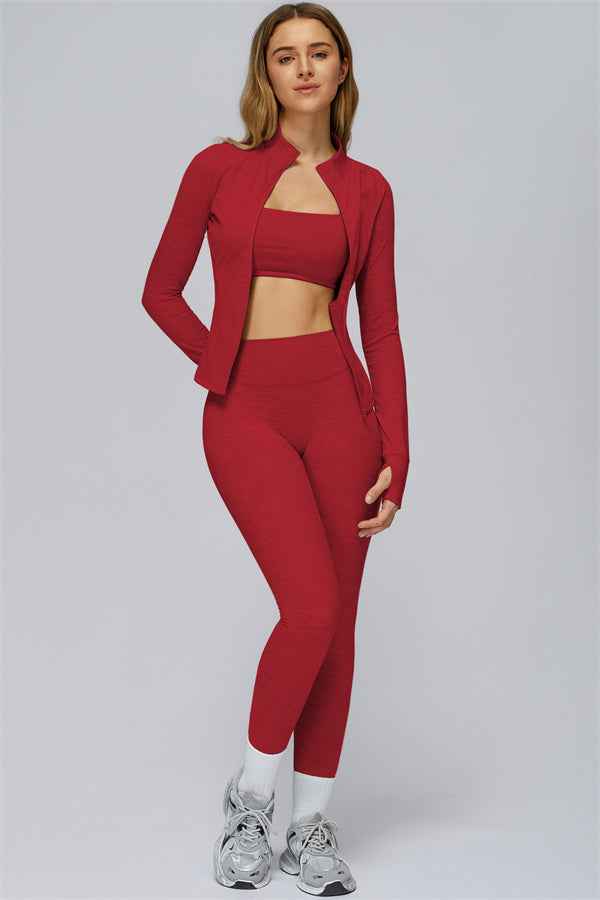The Radiance Jacket Sports Bra Leggings 3-Piece Set