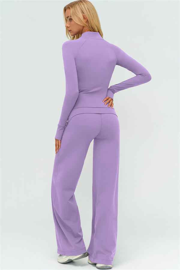 The Twirl Zip Jacket Straight Leg Pants 2-Piece Set