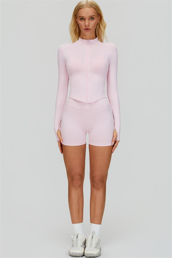 The Empower Jacket Sports Bra Shorts 3-Piece Set