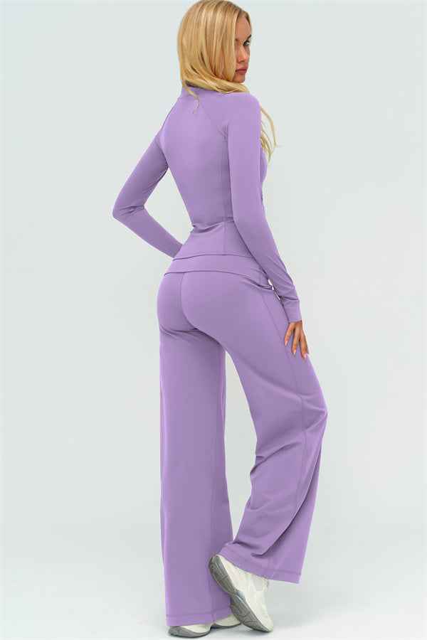 The Twirl Zip Jacket Straight Leg Pants 2-Piece Set