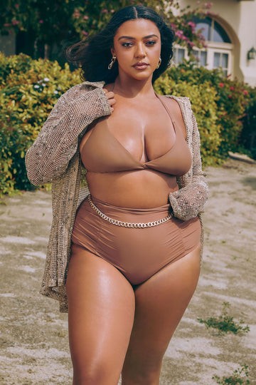 Two Piece High Waist Bikini -Plus Sized - Pikemla