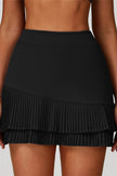 The Lavish Long Sleeve Cut-out Crop Top Tennis Skirt 2-Piece Set