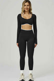 The Prime Line Long Sleeve Crop Top Leggings 2-Piece Set