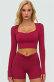 The Lushness Long Sleeve Crop top Shorts 2-Piece Set