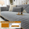 Luxurious Rabbit Fur Sofa Slipcover | Non-Slip Light Grey for dog use