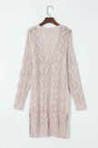 Solid Openwork Knit Button-Up Cardigan