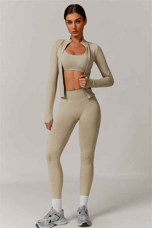The Nova Luxe Jacket Sports Bra Leggings 3-Piece Set