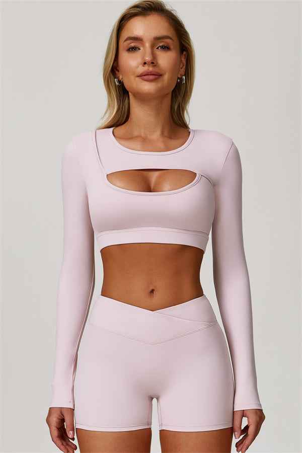 The Lavish Long Sleeve Cut-out Crop Top