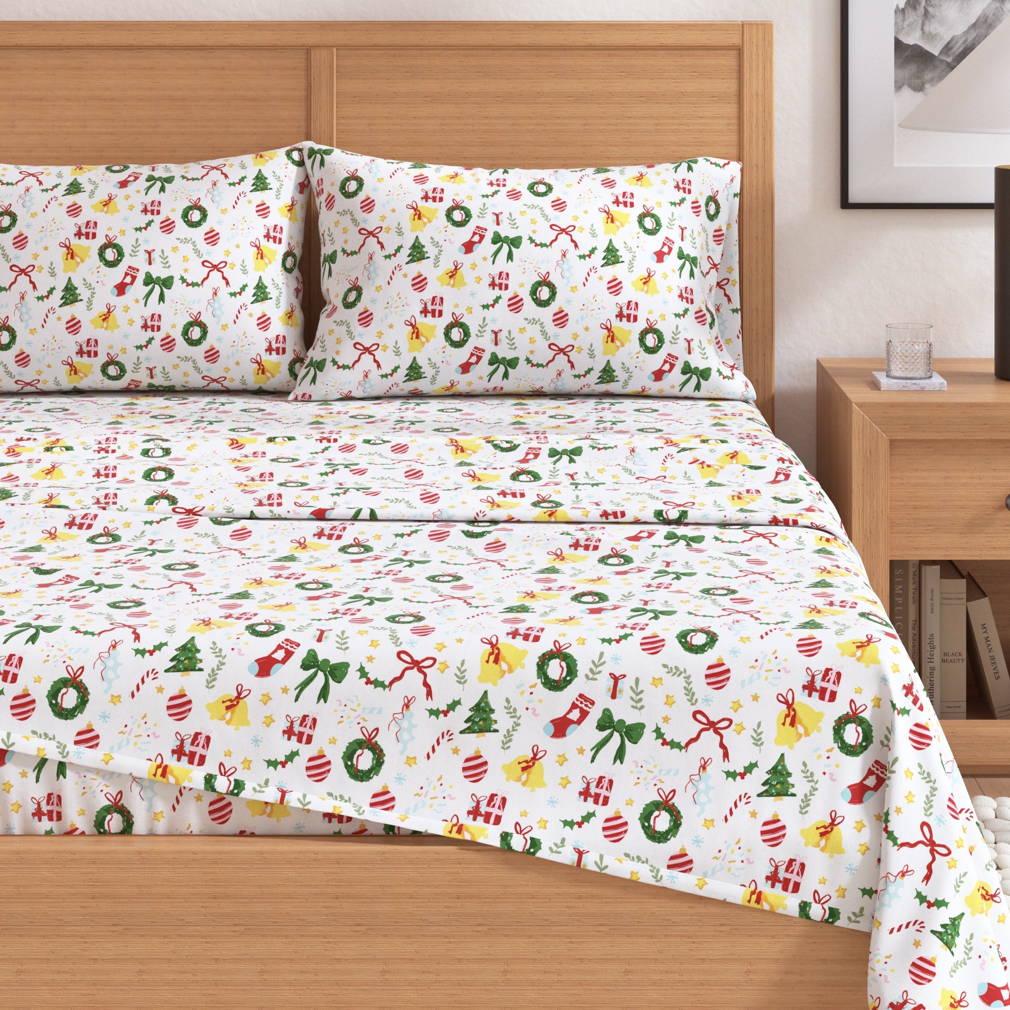 4-Piece Turkish Cotton Christmas Flannel Sheet - Whittaker Collection
