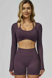 The Prime Long Sleeve Crop Top Shorts 2-Piece Set