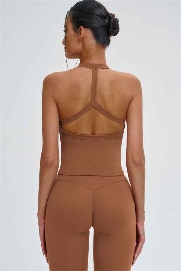 The Slate Y-Back Top Flared Leggings 2-Piece Set