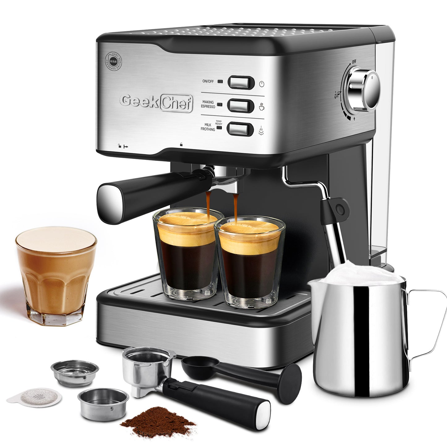 Geek Chef Espresso Machine, Espresso & Cappuccino