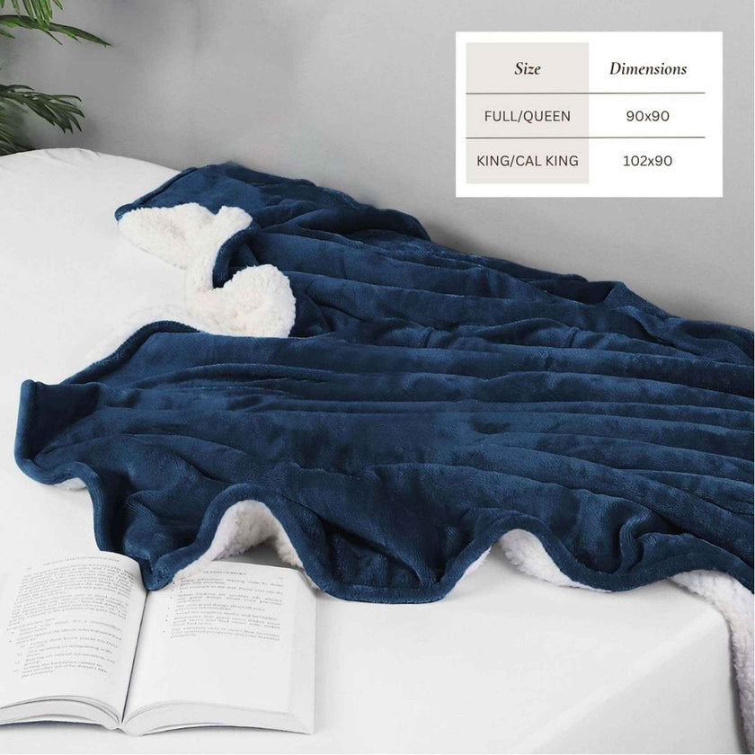 Velvet Plush Sherpa Bed Blanket - Sherpa Fleece Collection
